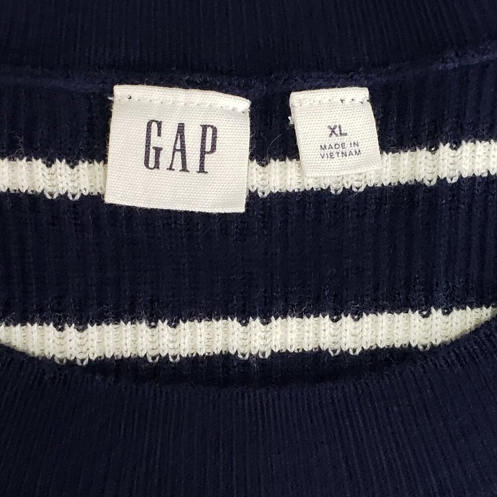 NWT GAP Women's Navy White Striped Ribbed Knit Sweater Dress XL Long Sleeve - Picture 5 of 10